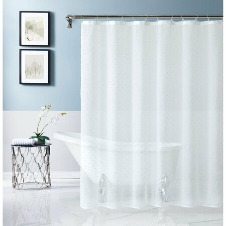 HOMEROOTS 72 x 70 x 1 in. White Puff Sprinkles Shower Curtain 399725